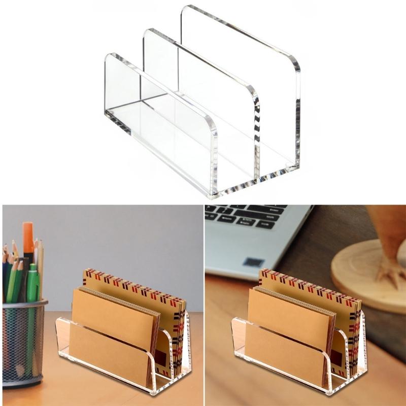 Multi Functional Acrylic Desktop File Organizers With Mail Document Storage Tray For Office Home Accessories