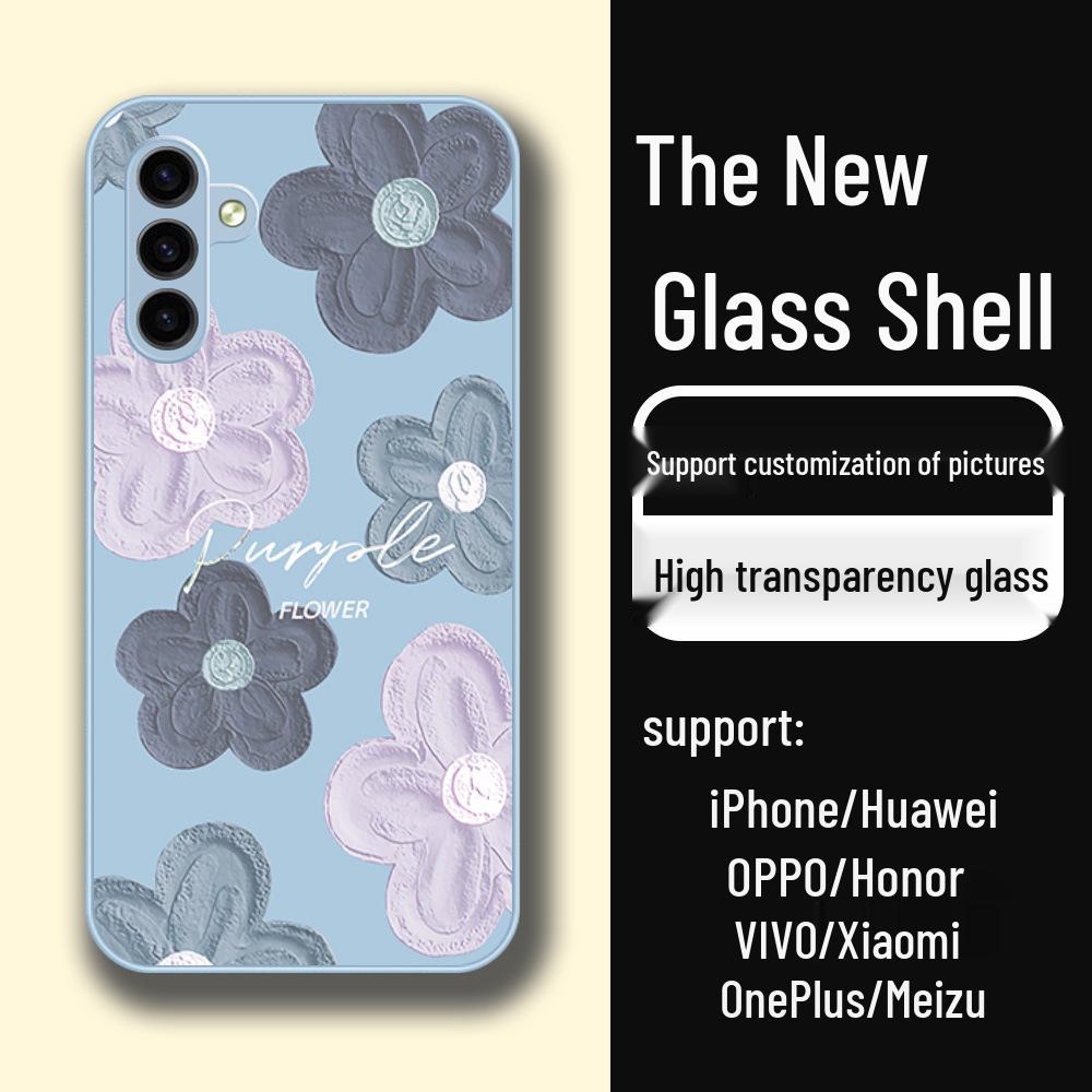 

Чехол для телефона Samsung S25+ с жидким стеклом и цветами, Galaxy S24 Ultra, Пиковый синий Galaxy S25