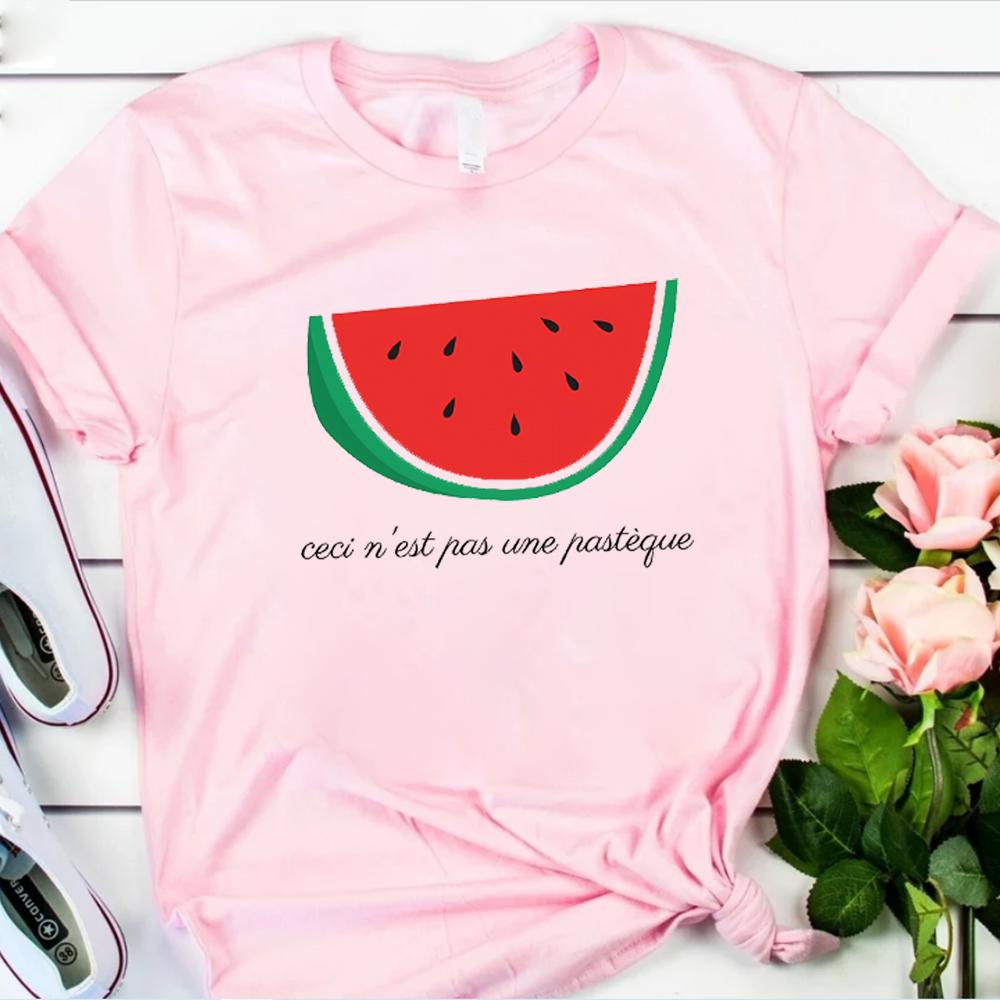 Detta Är Inte En Vattenmelon T-shirt Rolig Vattenmelon Grafiska T-shirts Kvinnor Män Tecknad Tryckt Kläder Manga Grafisk T-shirt