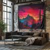 Paisagem Pôr do Sol Montanha Céu Natureza Arte Tapeçaria de Parede Lavável à Máquina Decoração para Todas as Estações Estampa Design de Vista Cênica Casa não tóxico