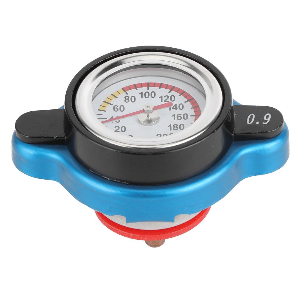 Thermostatic Radiator Cap Water Tank Cover Leakproof W/Temperature Gauge