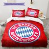 FC Bayern München Team Logo Muster Bettwäsche Heimdekoration Geburtstagsgeschenk (1 Bettbezug + 2 Kissenbezüge, ohne Füllung)
