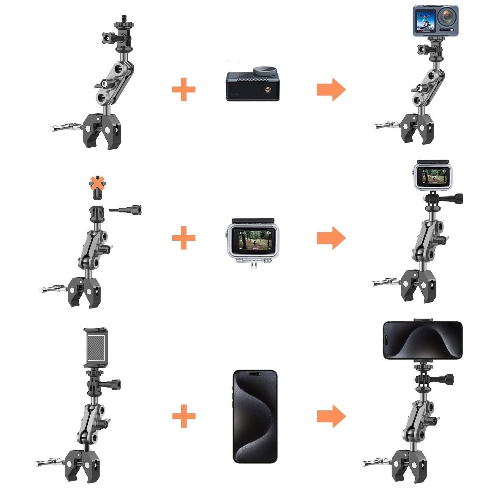 Adjustable Camera Holder Universal 1/4" Screw Microphone Holder Universal Phone Holder Handlebar