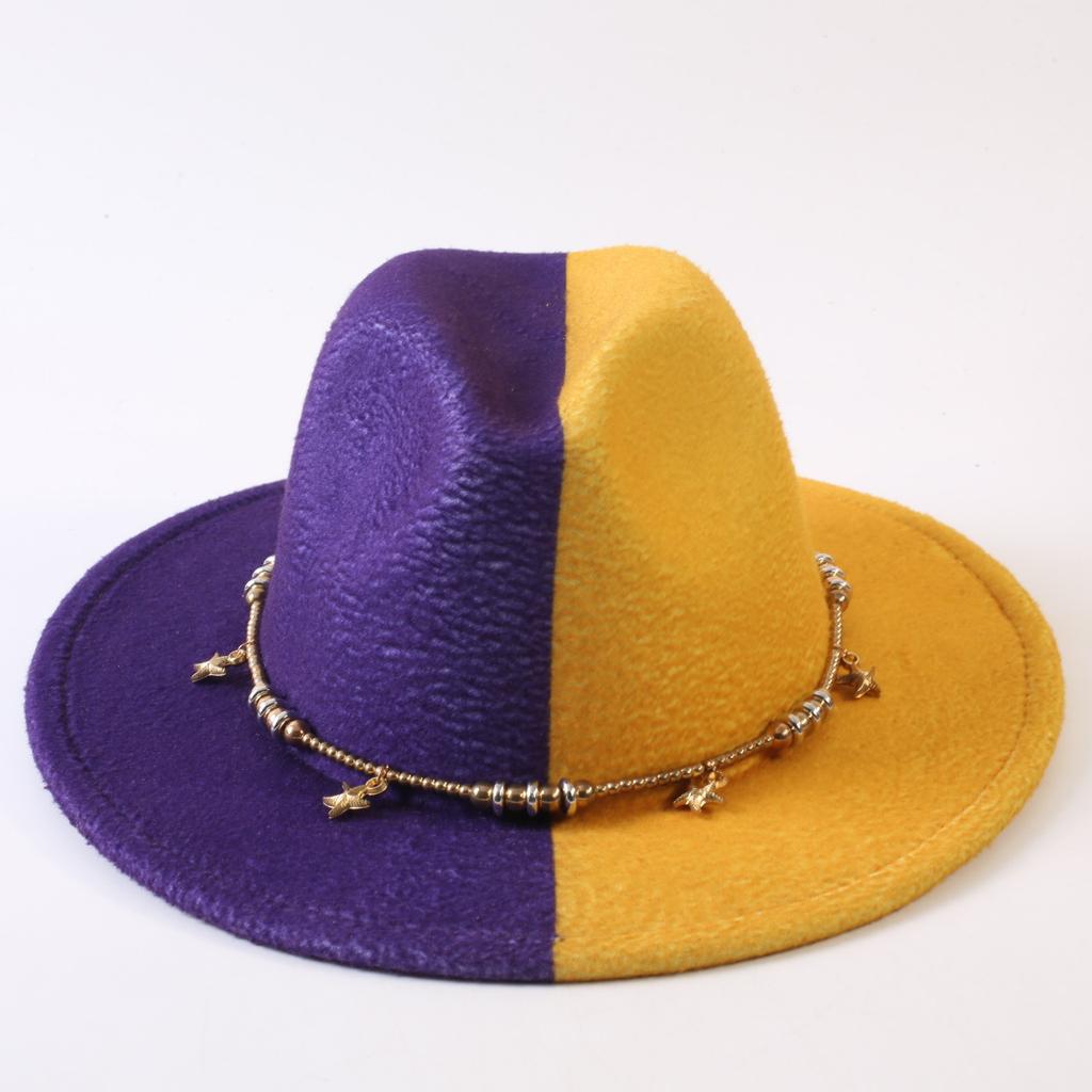 Popular European and American Classic Double-color Wide-brimmed Top Hat Men's and Women's Fashion OL Style Cowboy Hat Jazz Hat