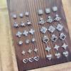 Luxurious Zircon Four-Leaf Clover Nail Art: White K Gold Heart Accessories
