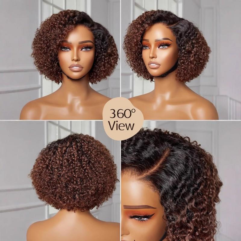 Wigs African Women Fashion Chemical Fiber Headgear Brown Partial Split Short Curly Hair Curling Wig