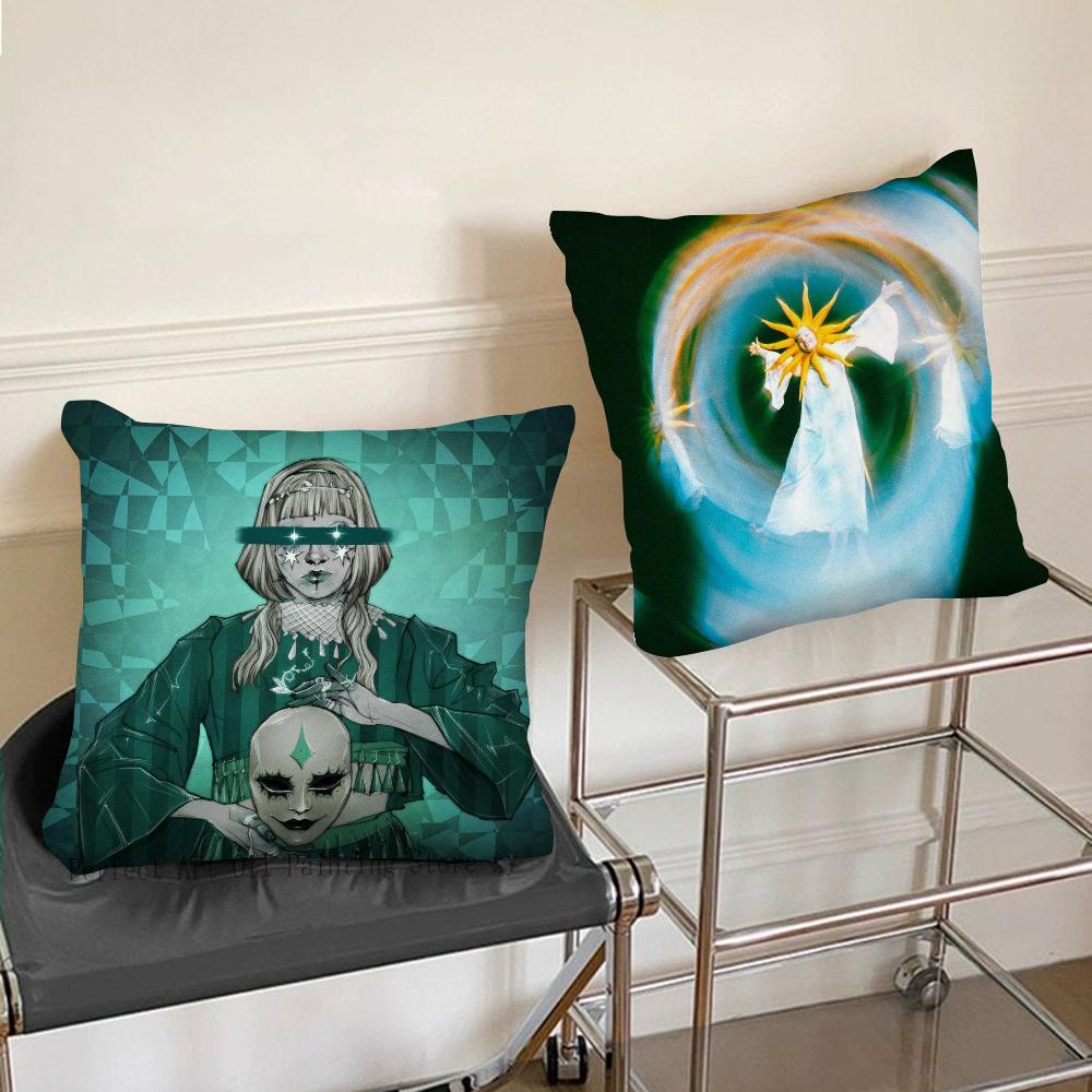 Aurora Aksnes Singer Pillow Case Square Pillow Bedroom Sofa Leisure Comfort Cushion Car Living Room Home Decoration