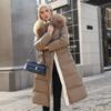 Damen Neue Jacke Parkas Pelzkragen Daunen Baumwolljacke Winter Kapuze Langer Parka Warm Weibliche Gepolsterte Jacke Lässige Oberbekleidung