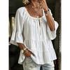 GMXIA Women's Fashion Casual Short Sleeve U-Neck Blouses & Shirts