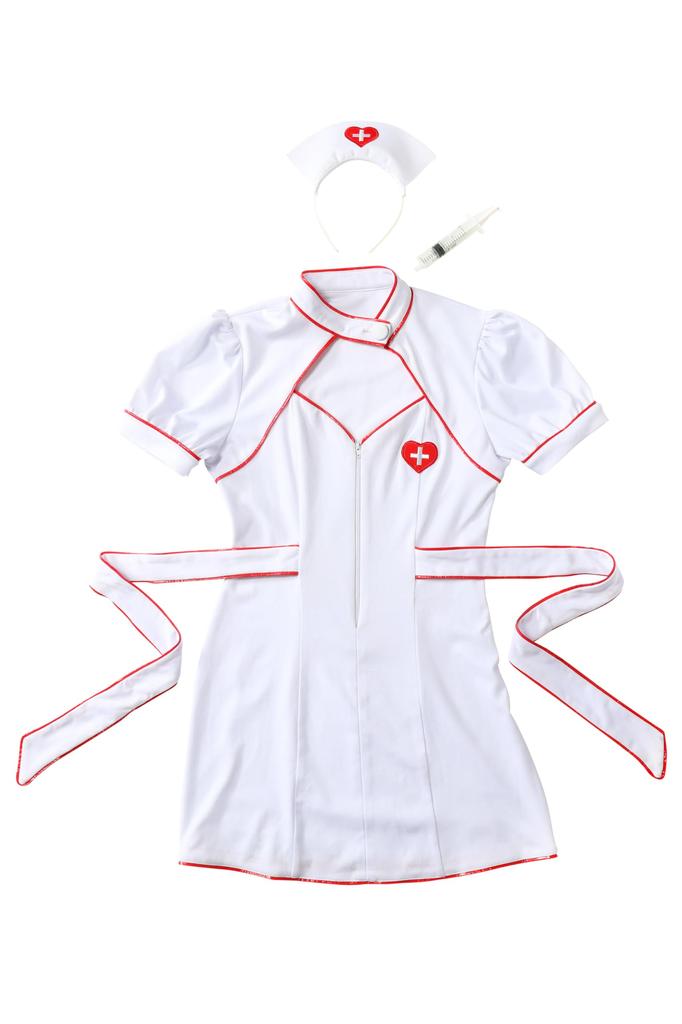 Cosplay GH Zip Up Nurse White M [Clearstone] Women's