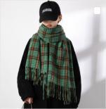 Retro plaid Japanese and Korean atmosphere plaid scarf women's plaid series contrasting color warm shawl student scarf