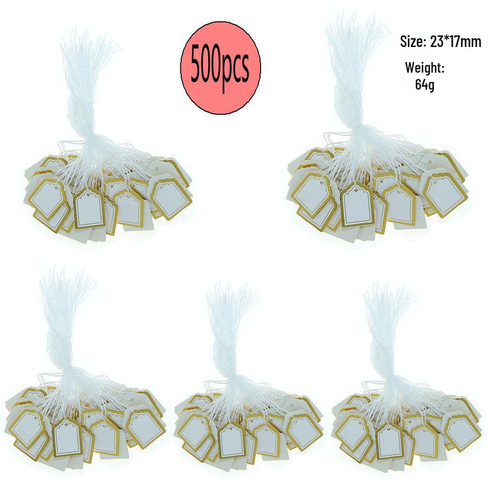 Fan-Shaped Jewelry Price Tags with Gold & Silver Edges