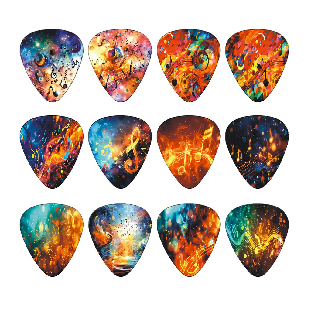 12 Pieces Guitar Picks 0.46mm 0.71mm 0.96mm Plectrum ABS Premium for Acoustic Electric Guitar Bass Ukulele Plectrums