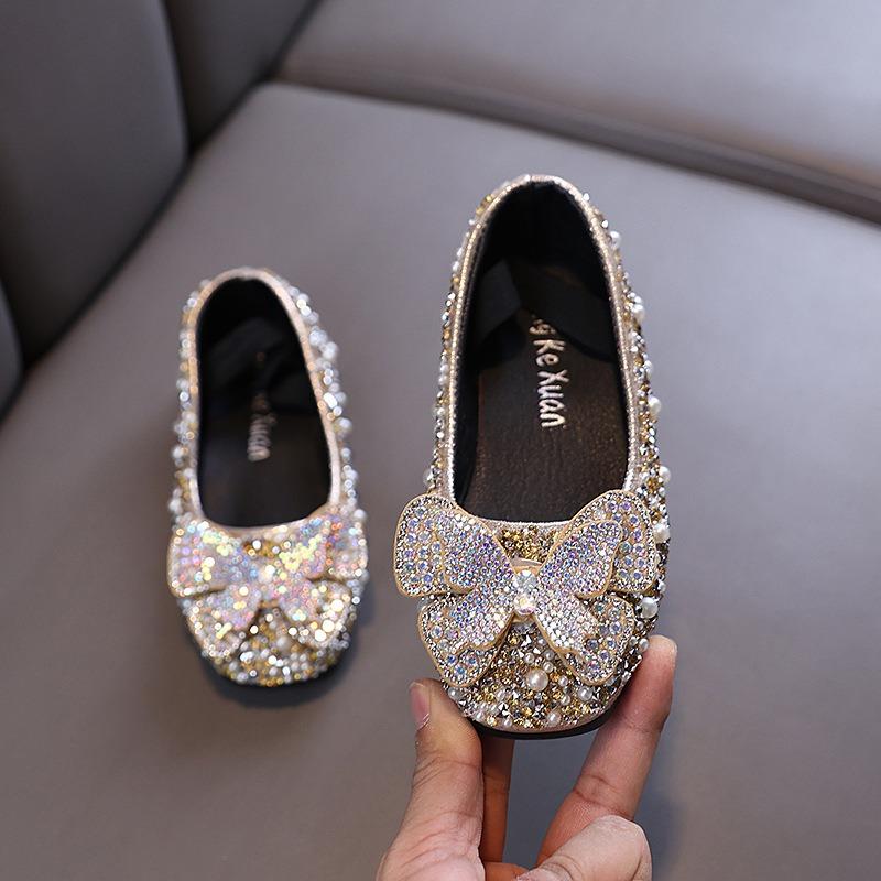 Autumn new style ladylike baby girl children's princess rhinestone single shoes leather shoes dance performance shoes