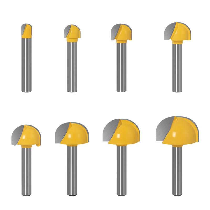 1/9pc 6mm Shank 6/8/12/16/18/20/22mm CNC okrągły nos bity okrągły nos Cove rdzeń Box router Bit Shaker Cutter Tools