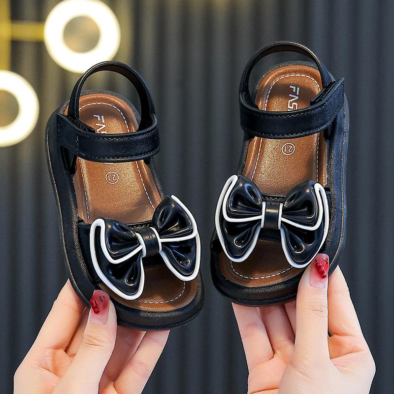 Kinder Prinzessin Sandalen Neu Sommer Rutschfeste Weiche Sohle Mädchen Große Kinder Schleife Mädchenschuhe Baby Strandsandalen