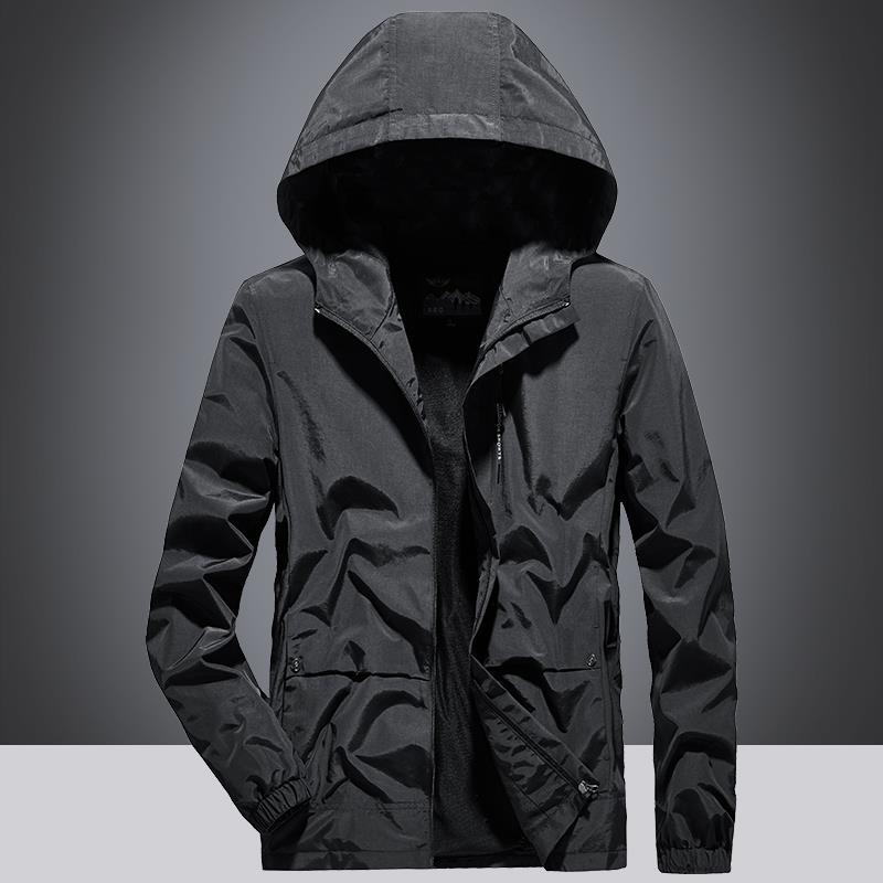 Autumn Coat Men's Sports Jacket Windproof Hooded Large Size Men's Casual Thin Jacket