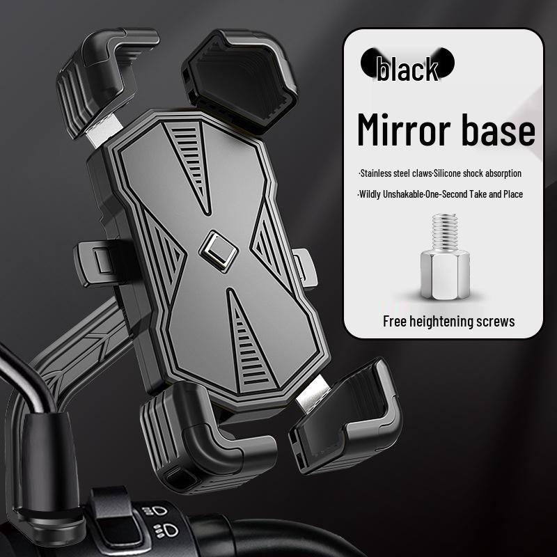 Shockproof Motorcycle & Bicycle Alloy Phone Holder for Navigation and EV Delivery Riders