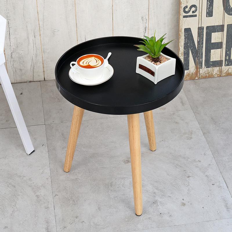Pine Wood Triangle Side Table - Creative Small Round Corner Coffee Table