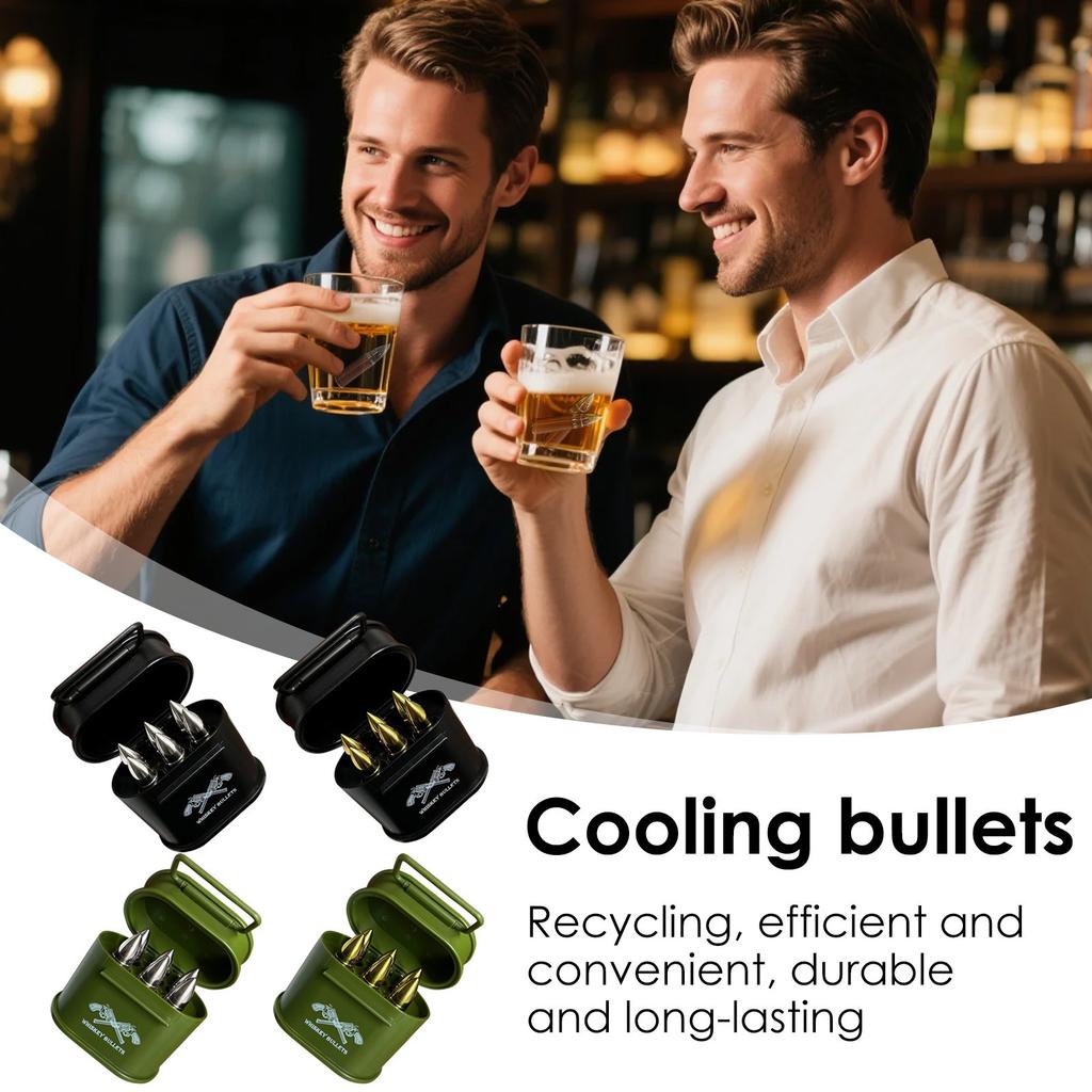 Whiskey  Cubes Gift Set – 6 Metal Cubes,Stainless Steel Whiskey Ice Cubes,Cool Whiskey Gifts For Men, Father's Day, Boyfriend