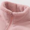 New Autumn and Winter Pink Fleece-Lined Windproof Jacket for Boys and Girls with Stand Collar, Warm and Comfortable Outerwear