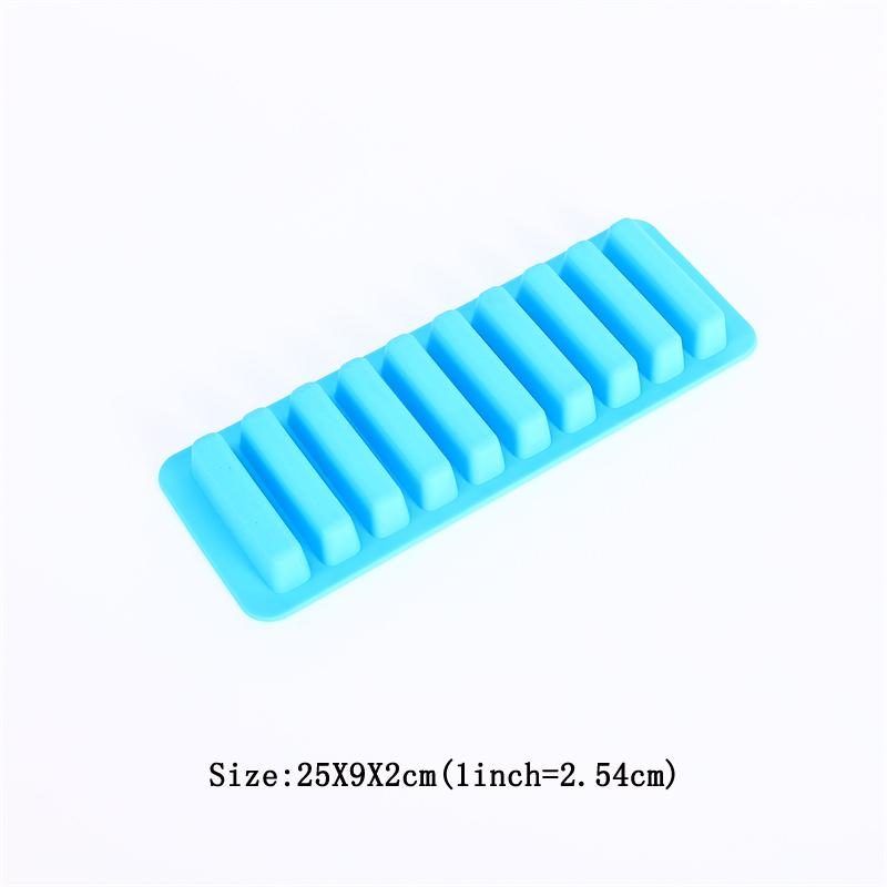 10 Grids Stick Shape Ice Tray Non-Stick Easy Release Push Popsicle Out Cylinder Silicone Ice Cube Tray Jelly Chocolate Mold