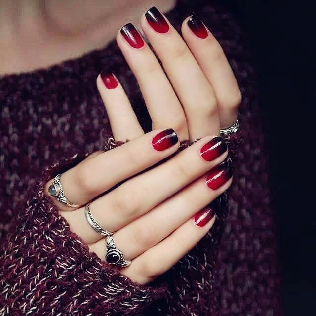 24pcs Black Red Gradient Short Nail Patch Manicure Fake Nails Finished Nail Sticker Wedding Manicure Kop Billigt Fri Frakt Arliga Recensioner Med Bilder Joom