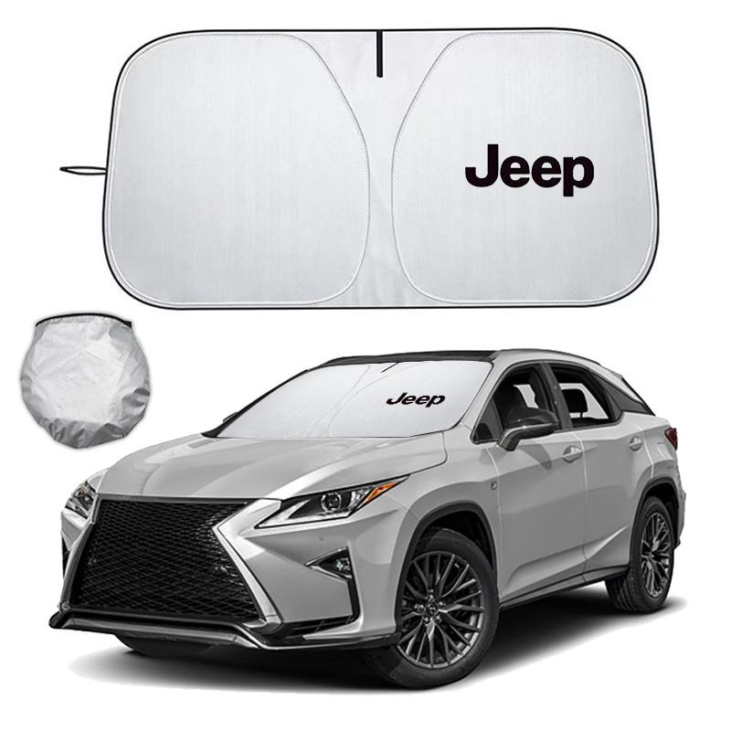 New Car Windshield Sun Shade Visor UV Protection Shield For Jeep Renegade Compass Grand Cherokee Wrangler jk Gladiator Accessoy