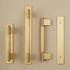 Dooroom Solid Brass Straight Grain Pattern Modern Style Cabinet Refrigerator Door Pull Drawer Knobs Hardware Handles