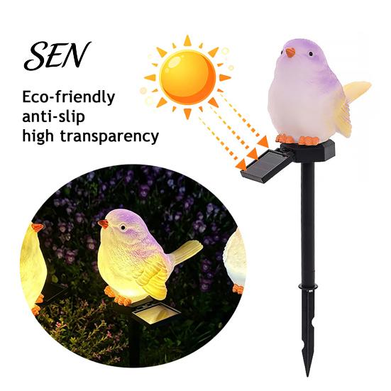 Warm White Patio Pathway Lights Solar Bird Garden Light, Waterproof Figurine Lawn Rustproof Metal Stake LED Lamp for Outdoor Yard Flower Bed