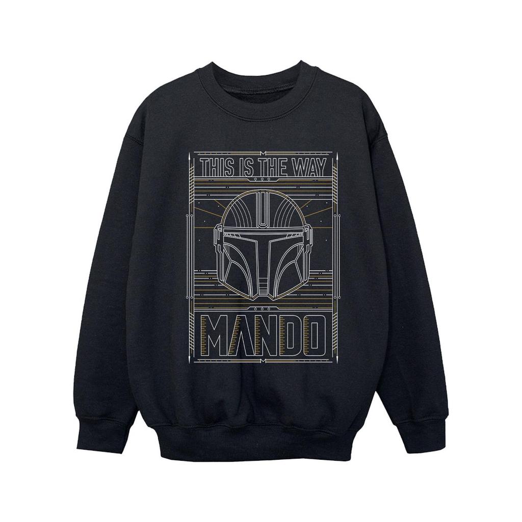 STAR WARS Girls The Mandalorian The Way Outline Helm Sweatshirt