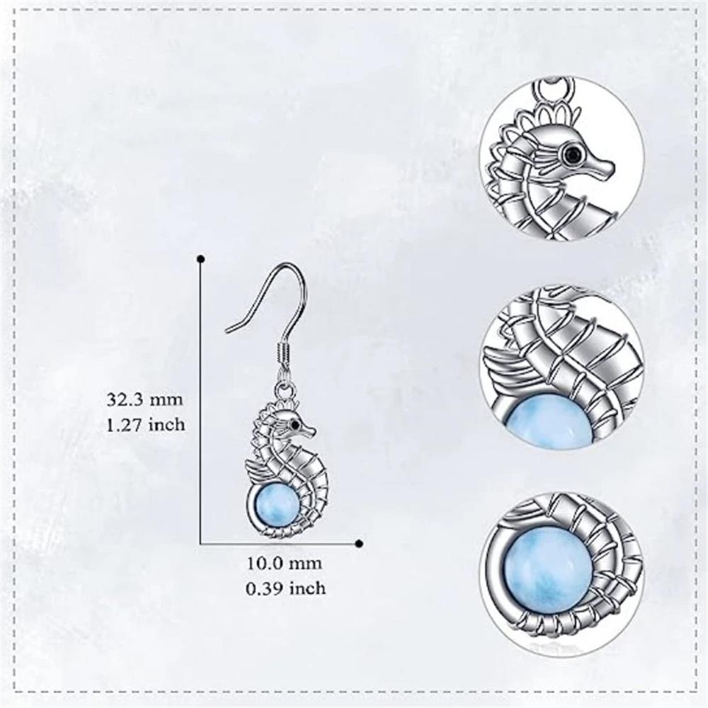 Charm Female Seahorse Animal Drop Earrings Cute Trendy Bridal Silver Color Dangle Wedding  For Women