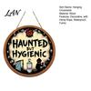 Unique Bathroom Wall Art Halloween Hanging Ornaments, Creative Ghost Wooden Decorative Plaque Sign, Sign for Restroom Wood Door