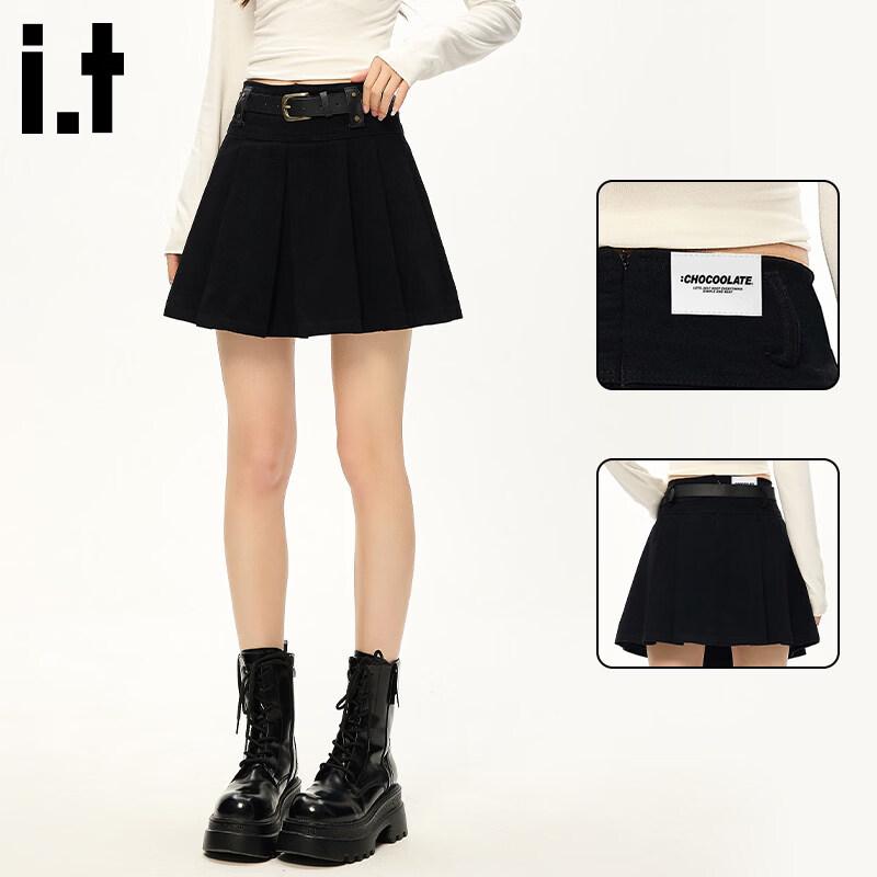 CHOCOOLATEit Women s High Street Pleated Denim Skirt S