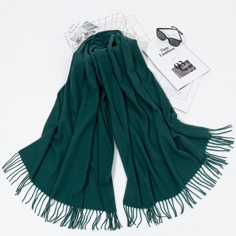 70*200 Cm Otoño E Invierno Nuevo Bufanda de Cachemira para Mujer Color Sólido Imitación Cachemira Bufanda Pull Gruesa Bordado Cachemira Chal