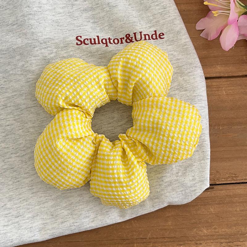 

Креативный преувеличенный большой клетчатый ободок с цветком, эластичная лента, винтажный головной убор, веревка для волос, изысканные аксессуары для головного убора жёлтый