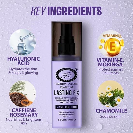 Fashion Colour Makeup Setting Spray II Lasting Fix, Super Wear, Matte Look, Waterproof, 100ml