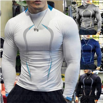 Abbigliamento Sportivo da Uomo Slim Fit Traspirante Sottile Asciugatura Rapida Confortevole Corsa Allenamento Fitness Manica Lunga Felpa