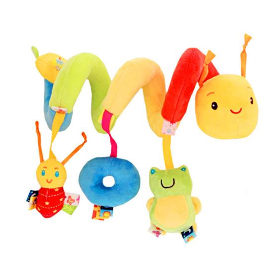 Baby Rattles Infant Spiral Plush Toy Bright Colors Baby Stroller Plush Toy Stimulating Baby Curiosity Toy for Newborn Infant