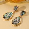 French Vintage Teardrop Abalone Shell Earrings: High-End Light Luxury Fashion Accessory