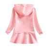 Spring & Autumn Ruffle Cartoon Rainbow Hooded Long Sleeve Princess Dress for Girls