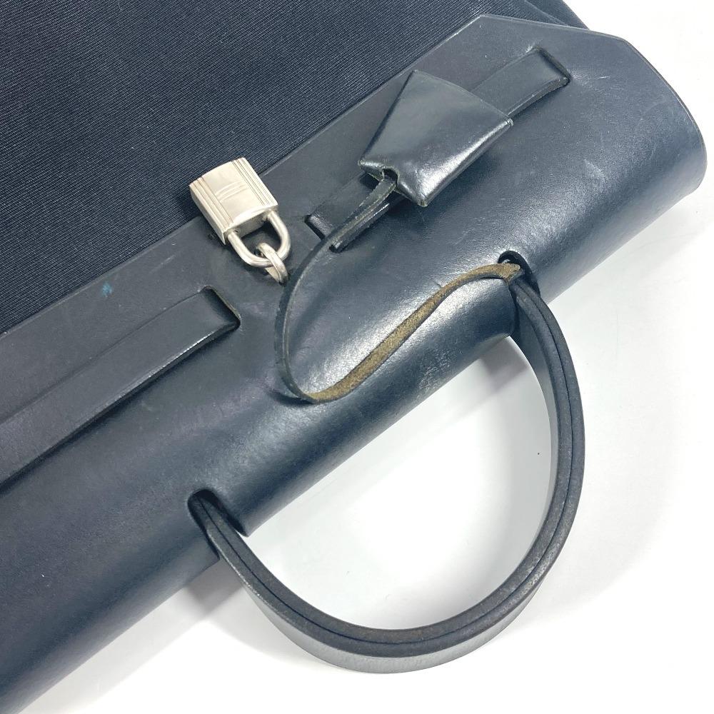 HERMES Herbag ad PM Handbag Tote Bag Hand Bag Leather/Canvas Black