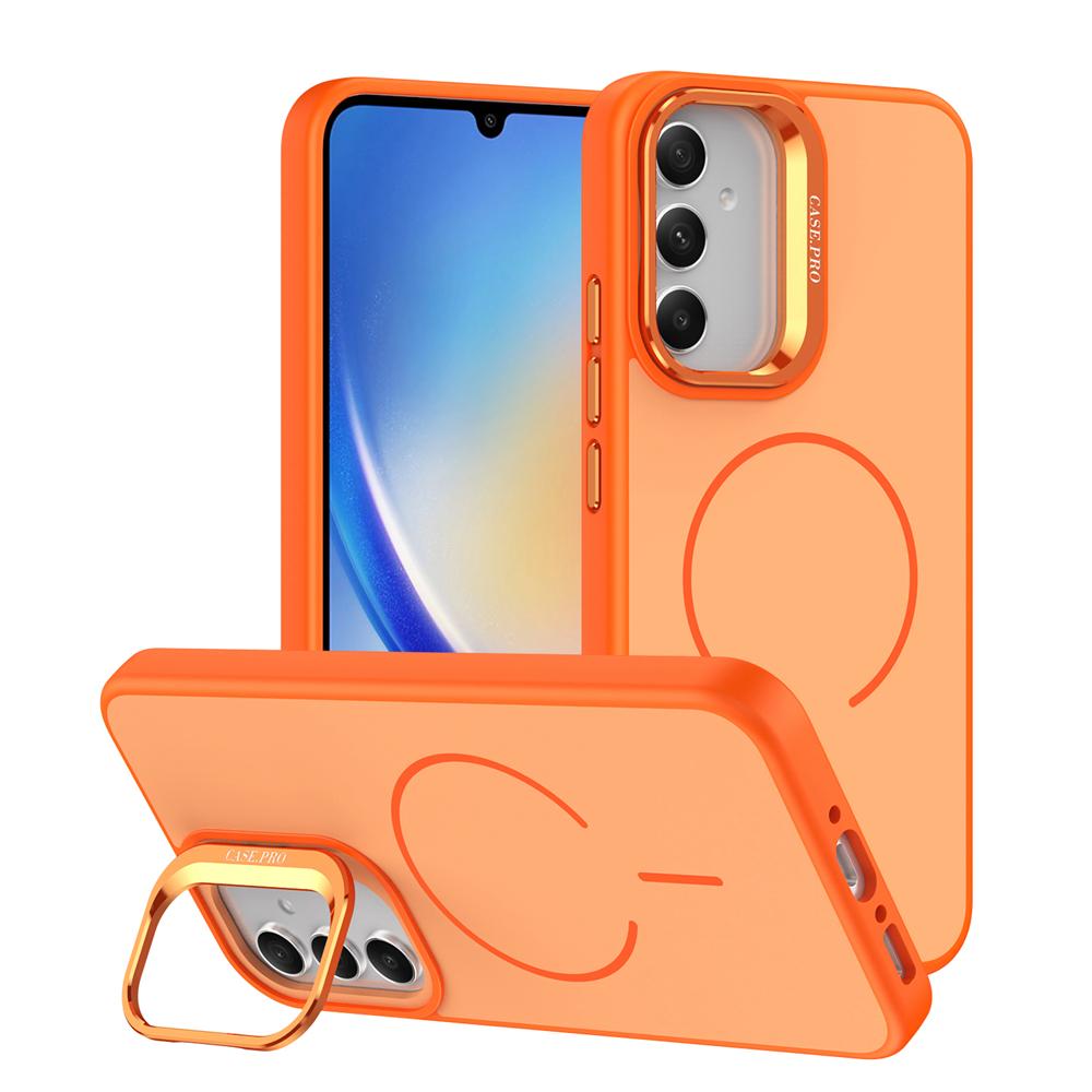 KEYSION Matte Skin Feel Lens Stand Phone Case for Samsung A54 5G A34 A14 4G 5G Magnetic Shockproof Back Cover for Galaxy A04S