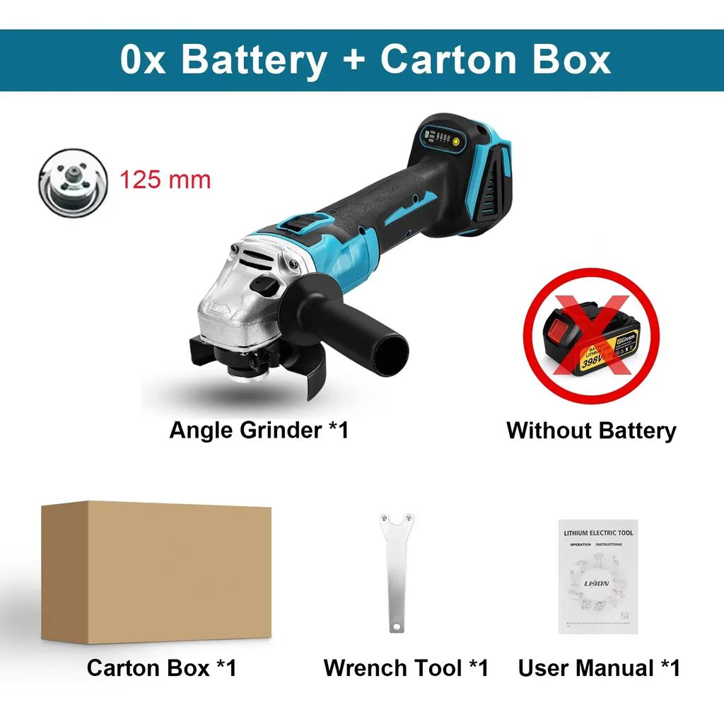 Brushless Angle Grinder and Polishing Cutter Is Suitable for Cutting and Polishing of Metals, Stones and Woods. Cordle