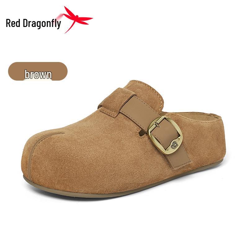 Red Dragonfly Women s Capybara Thick-Soled Casual Slip-On Birkenstock 2026 New Style Half-Open Shoes 34