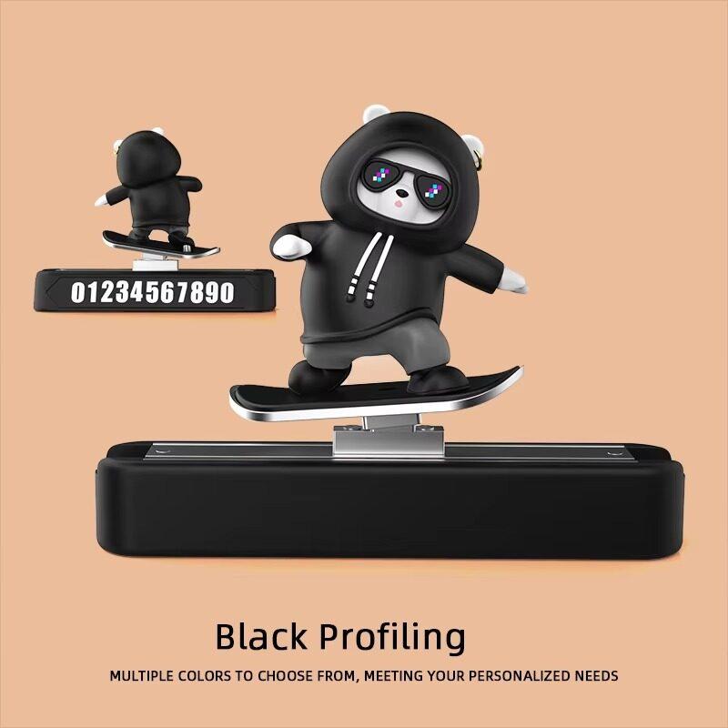 Car Dashboard Sliding Toy with Temporary Parking Phone Number Plate