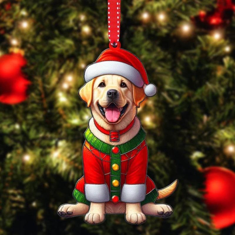 New Acrylic Flat Animal World Christmas Festival Party Pendant for Christmas Tree Decoration Pendant