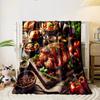 Gourmet Feast with Roast and Wine print blanket soft and cozy perfect for the living room bed sofa or a nap,gift