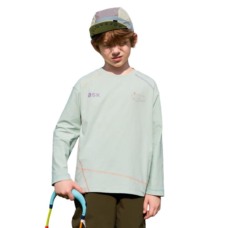 ASK JUNIOR Kids' Cooling Quick-Dry Long-Sleeve Sports T-Shirt