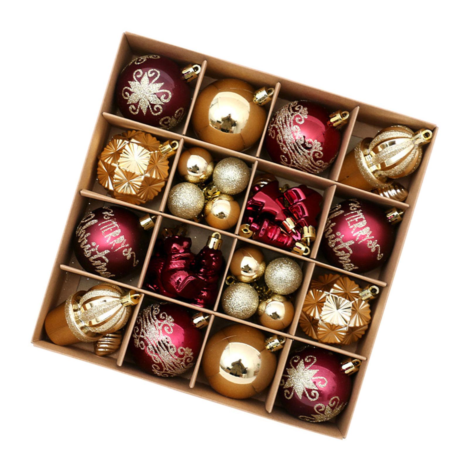 42Pcs Christmas Baubles Christmas Balls Ornaments Hanging Baubles Balls Ornaments for Wedding Christmas Tree Decoration